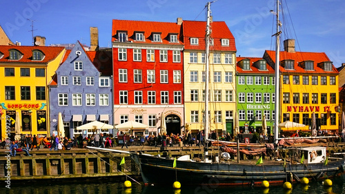 The colorful port of Nyhavn in Copenhagen  Denmark