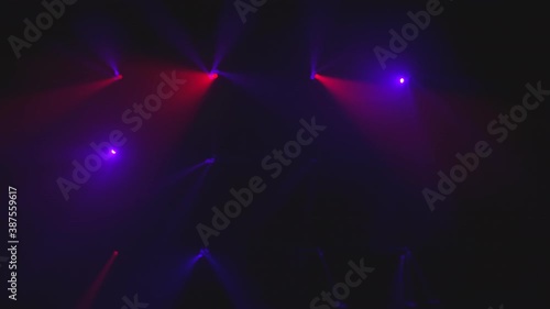 Stage with spot lighting, shining empty scene for holiday show, award Ceremony or advertising on blue Background. Lighting equipment. Lighting effects. Dynamic light photo