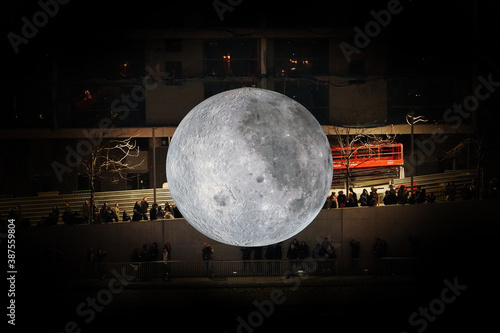 Moon in the middle of Barcelona