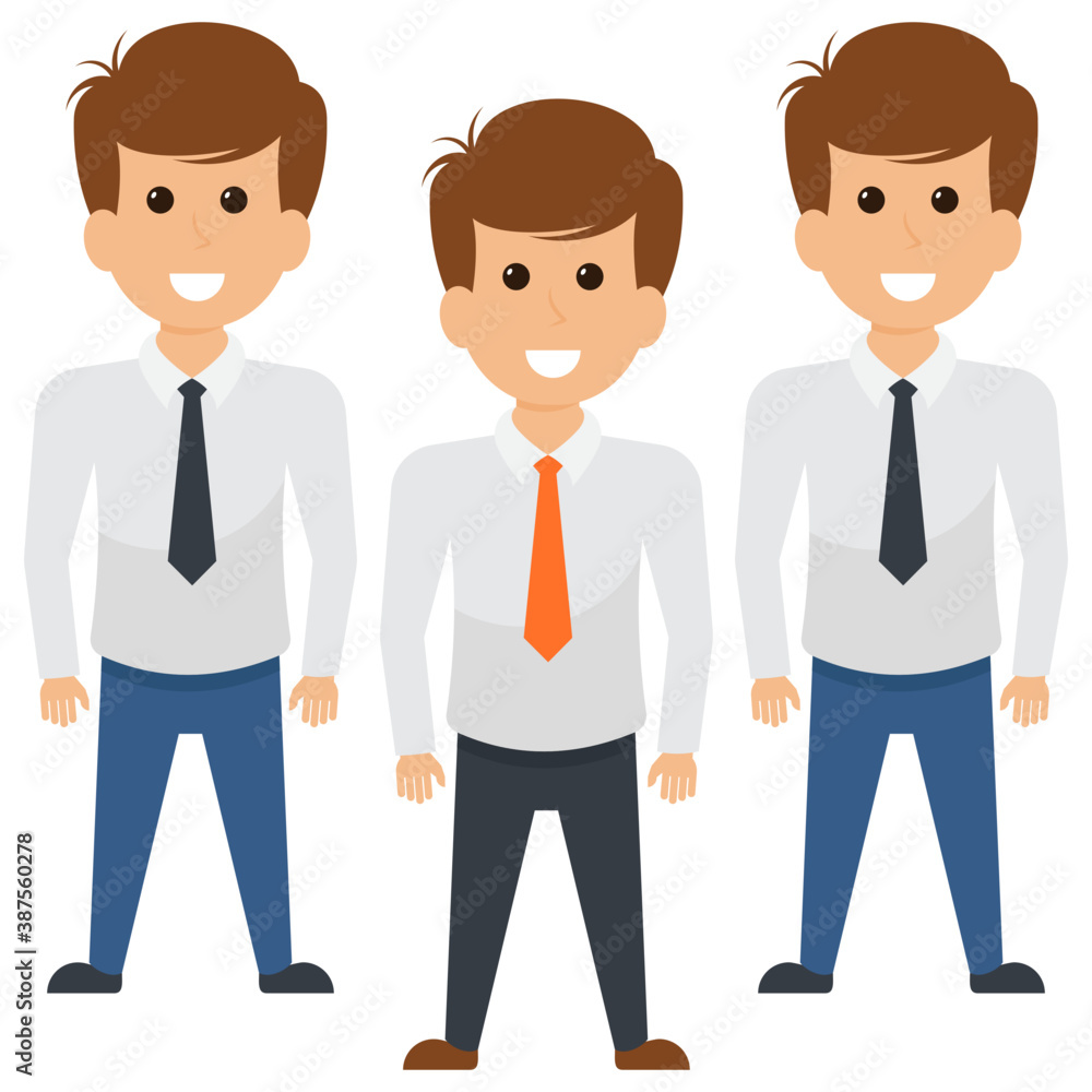
Team building illustration of members in a formal appearance.
