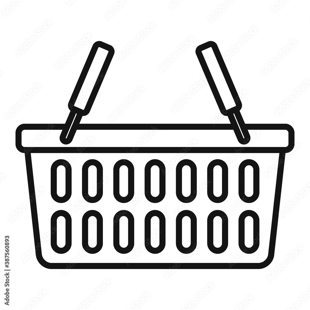 Commerce shop basket icon, outline style Commerce shop basket icon, outline style