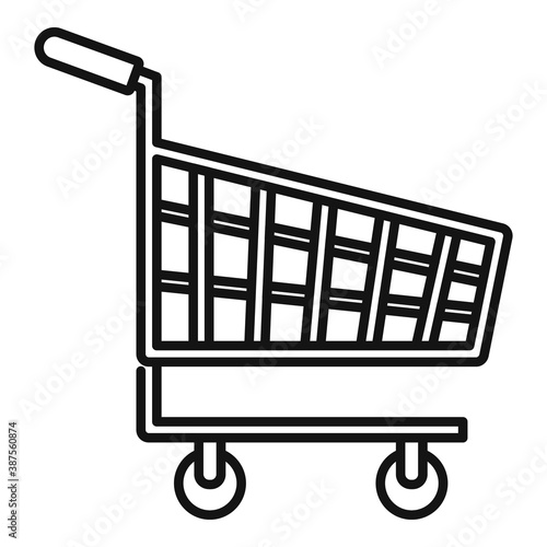 Shop cart icon, outline style