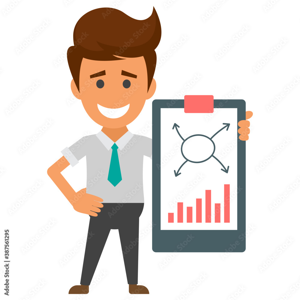 A businessman with documents case, flat icon image
A businessman with documents case, flat icon image