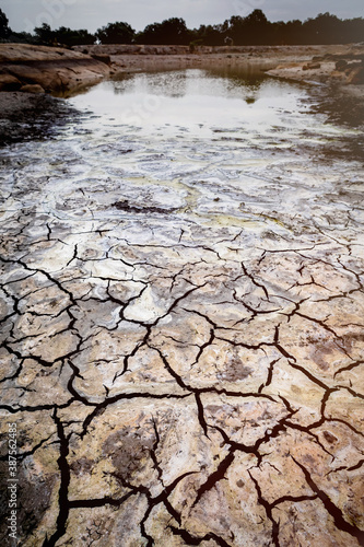 Cracked ground texture background