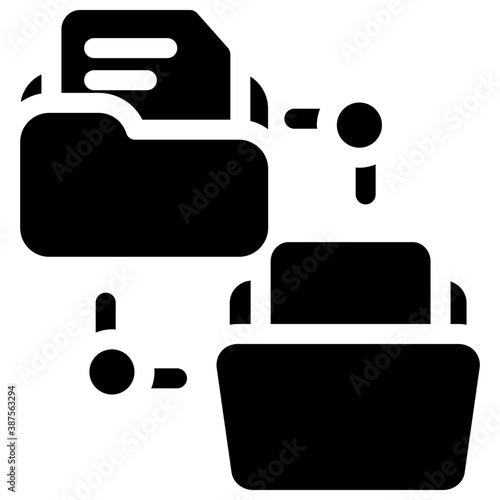 
Folders connected with arrows in between symbolising file exchange
