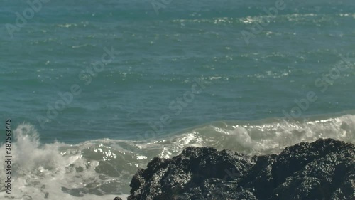 Rocky coastline of Corfu Island, Greece.