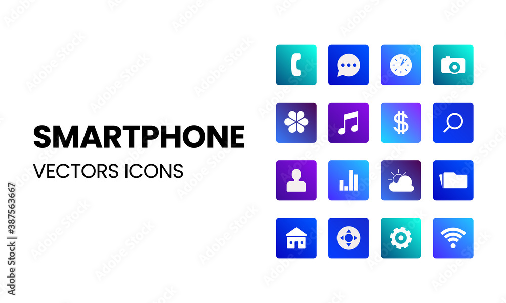 Smart phone Icons - Vector Designs Smart phone Icons - Vector Designs