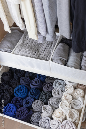 Fotografie The concept of organizing space in the wardrobe