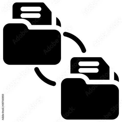 
Folders connected with arrows in between symbolising file exchange
