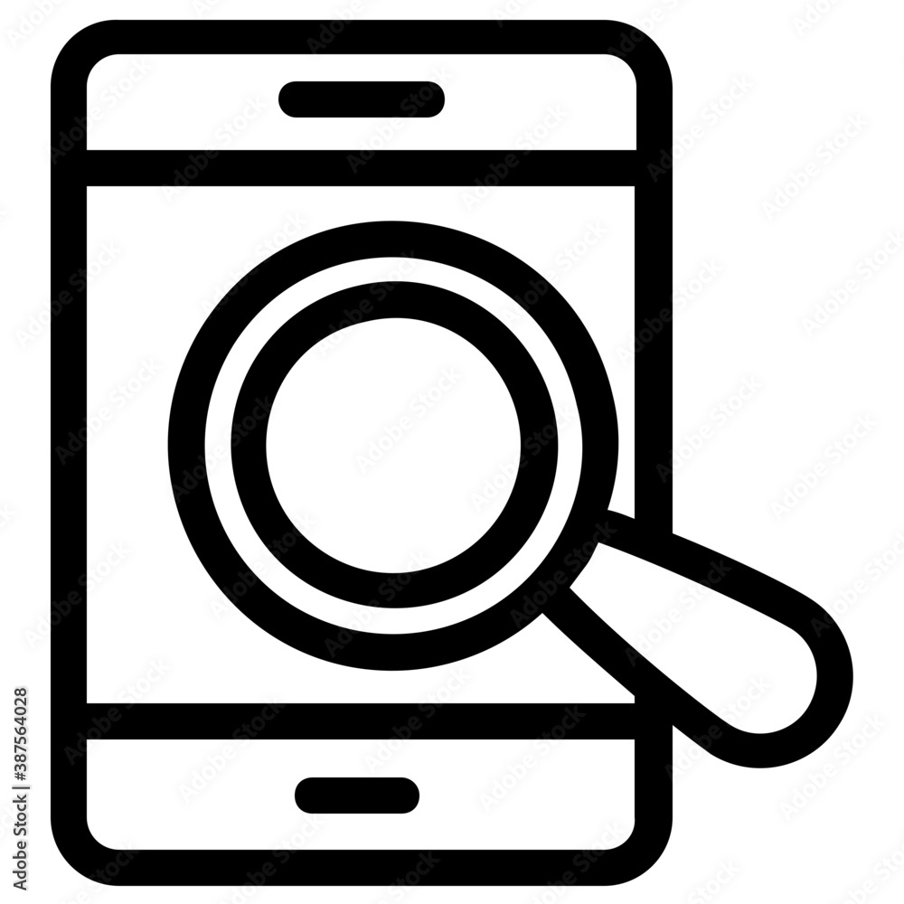 
Mobile with screen magnifier concept of mobile search engine optimization 
