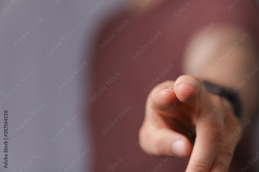 A man pressing button. Innovation technology internet business concept. Space for text.