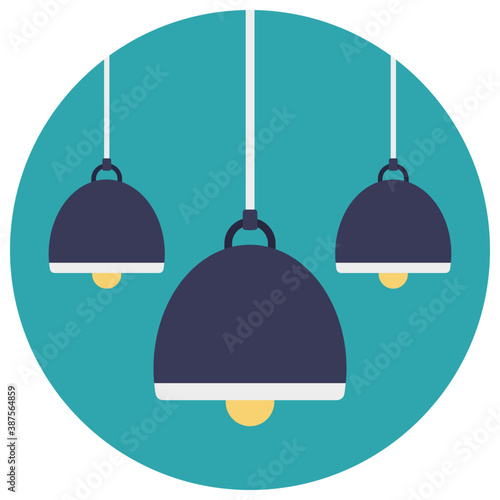 
Electric ceiling light, Pendant light flat icon vector 
