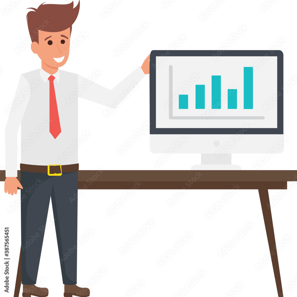 Businessman in front of screen of bar graphs showing concept of business training
Businessman in front of screen of bar graphs showing concept of business training