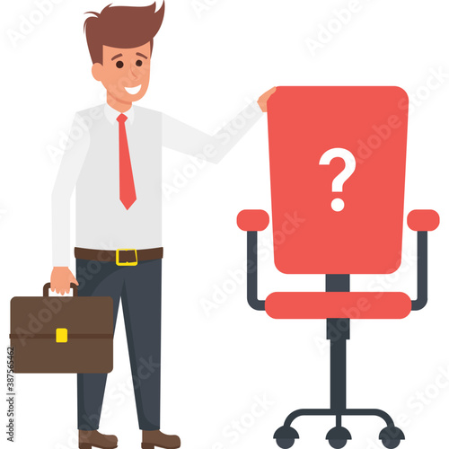 
A businessman with documents case, illustration image
