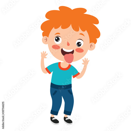 Poses And Expressions Of A Funny Boy