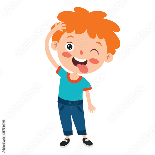 Poses And Expressions Of A Funny Boy