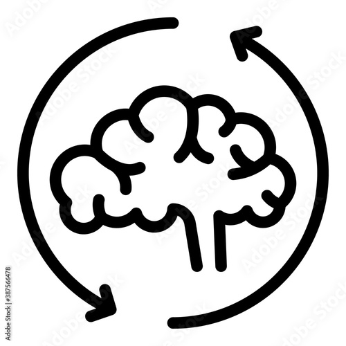 Adaptation brain icon. Outline adaptation brain vector icon for web design isolated on white background