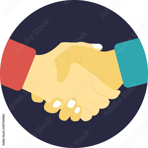 
Handshake flat icon design for partnership 
