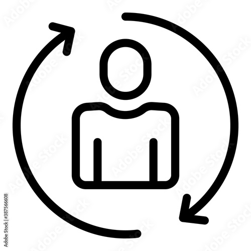 Interpersonal adaptation icon. Outline interpersonal adaptation vector icon for web design isolated on white background