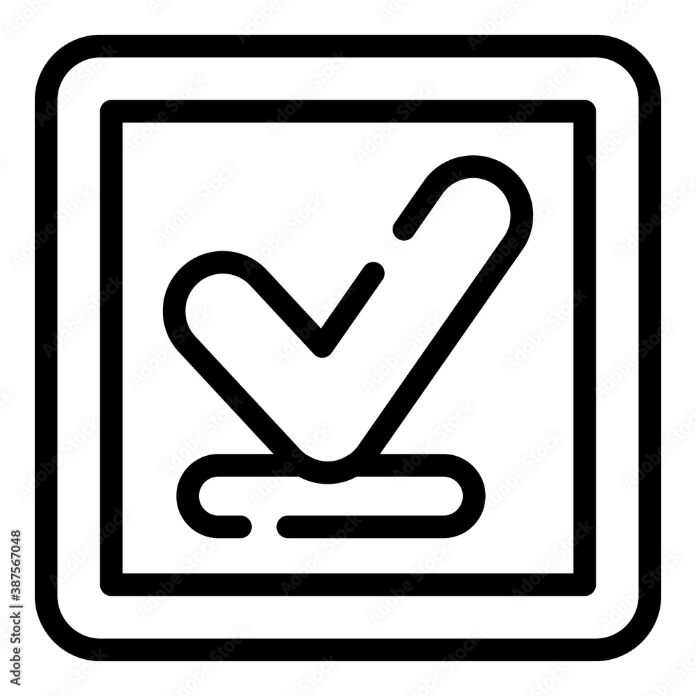 Approved request icon. Outline approved request vector icon for web design isolated on white background Approved request icon. Outline approved request vector icon for web design isolated on white background
