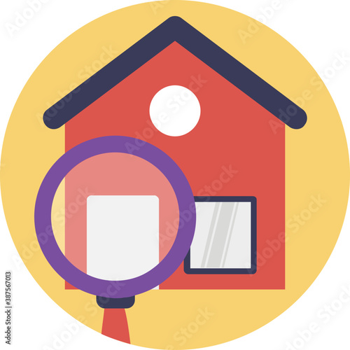
Magnifier with building, real estate searching
