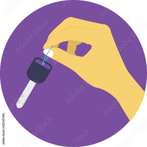 
A hand holding key, ownership or key person concept
