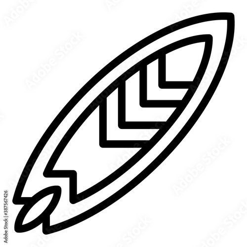 Ornamental sup surfing icon. Outline ornamental sup surfing vector icon for web design isolated on white background