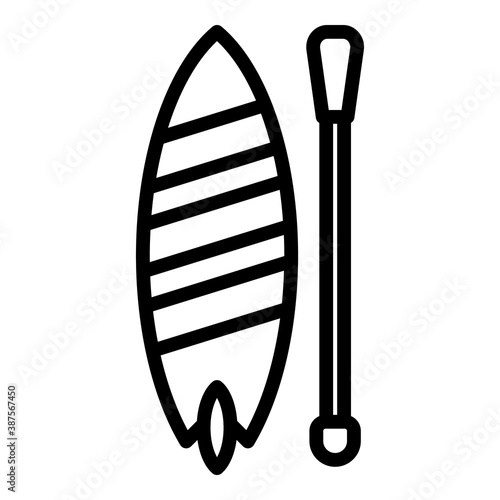 Sup surfing paddle icon. Outline sup surfing paddle vector icon for web design isolated on white background