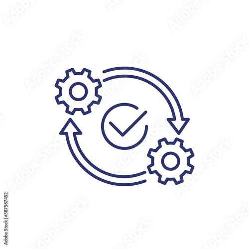 optimization, optimize line icon on white