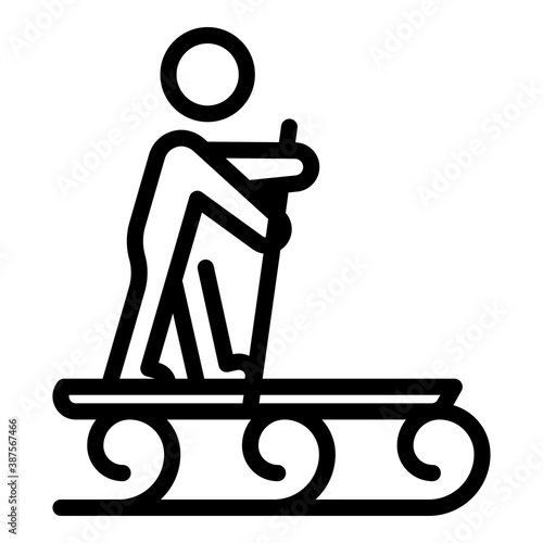 Wave sup surfing icon. Outline wave sup surfing vector icon for web design isolated on white background