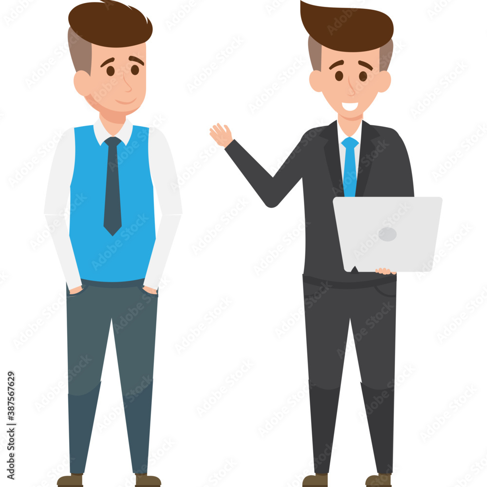 
Two business persons doing chat regarding a product by holding a chart in hands and sharing ideas
