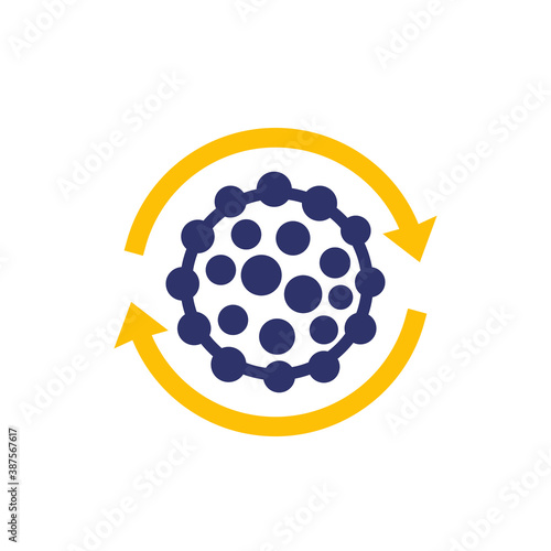 virus icon with arrows, vector photo