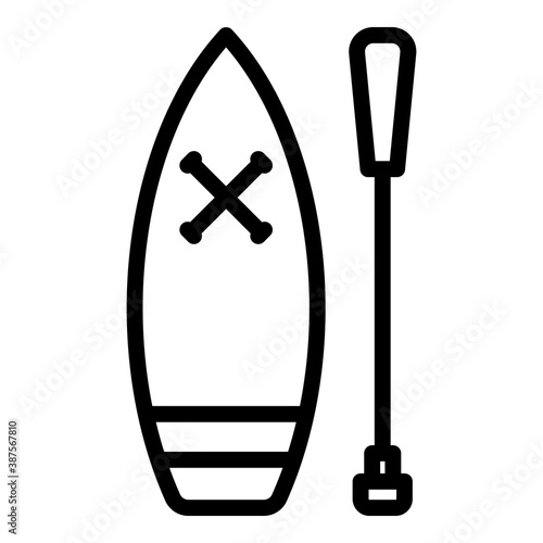 Sup surfing activity icon. Outline sup surfing activity vector icon for web design isolated on white background
