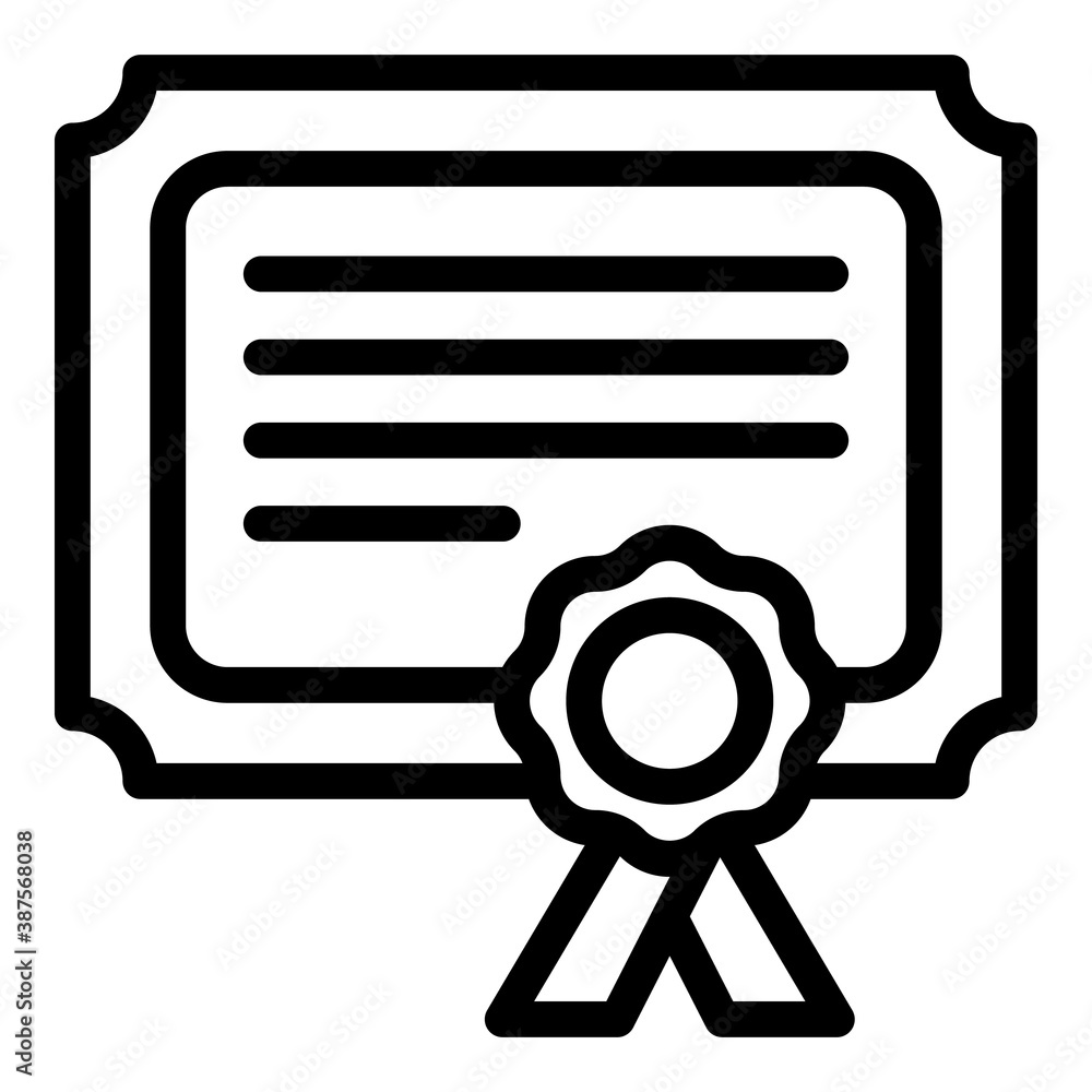 Graduation diploma icon. Outline graduation diploma vector icon for web design isolated on white background Graduation diploma icon. Outline graduation diploma vector icon for web design isolated on white background