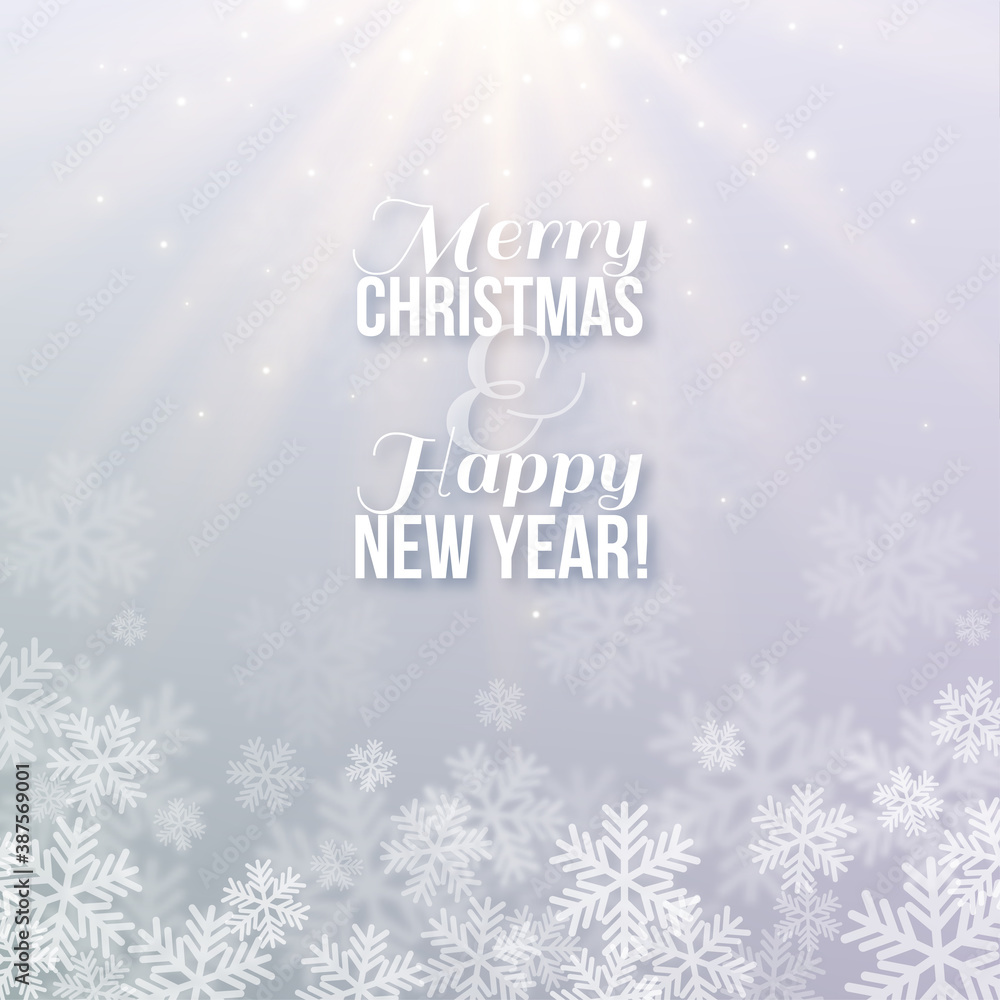 Christmas Snowflakes Blurred Background. Vector illustration. Lights on silver background Christmas Snowflakes Blurred Background. Vector illustration. Lights on silver background