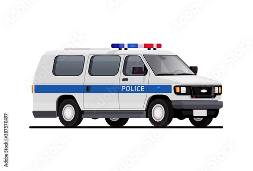 Car. FBI. Police. Special transport. Vector illustration
