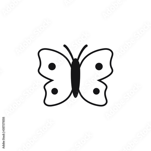 Fototapeta Naklejka Na Ścianę i Meble -  Butterfly icon, black butterfly silhouette vector isolated.