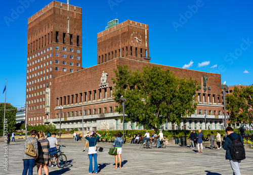 Oslo, Norway - Das Rathaus asu Backsteinen / City Hall / Radhuset in der Innenstadt / City photo
