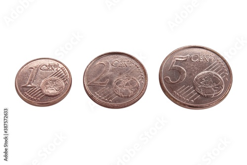 Wallpaper Mural Pièces de 1, 2 et 5 cent sur fond blanc  Torontodigital.ca