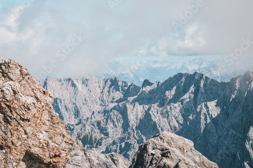 mountains and clouds