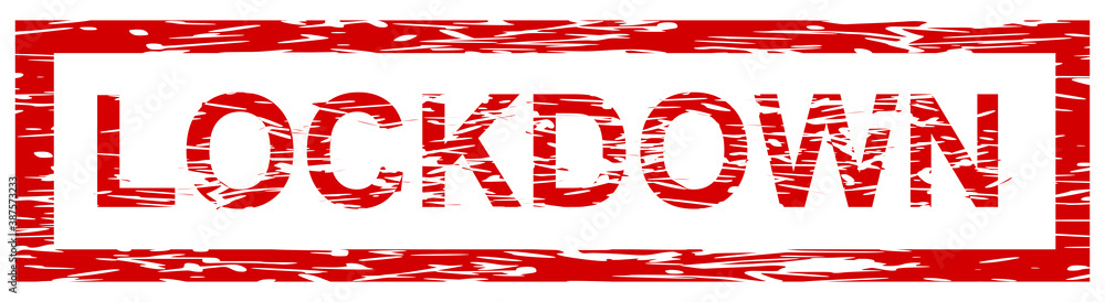 Fototapeta premium roter Ausgangssperre Banner grunge Lockdown