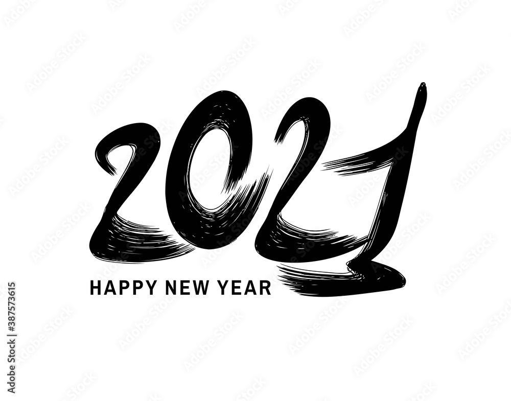 Obraz premium 2021 year brush lettering