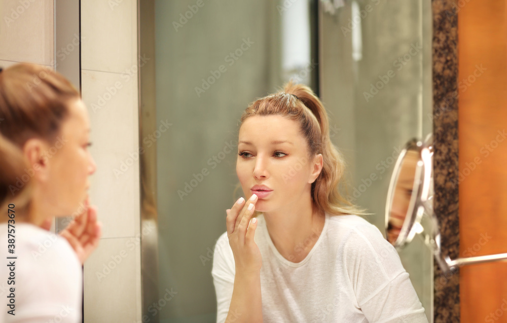 Magic anti-aging cream.Applying the cream Magic anti-aging cream.Applying the cream