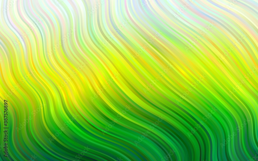 Fototapeta premium Light Green, Yellow vector pattern with bubble shapes.
