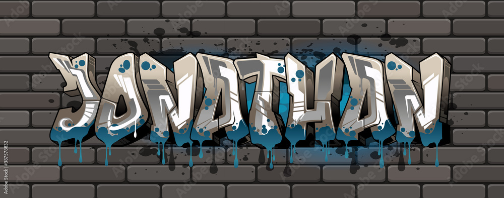 Jonathan Graffiti Name Design ilustración de Stock | Adobe Stock