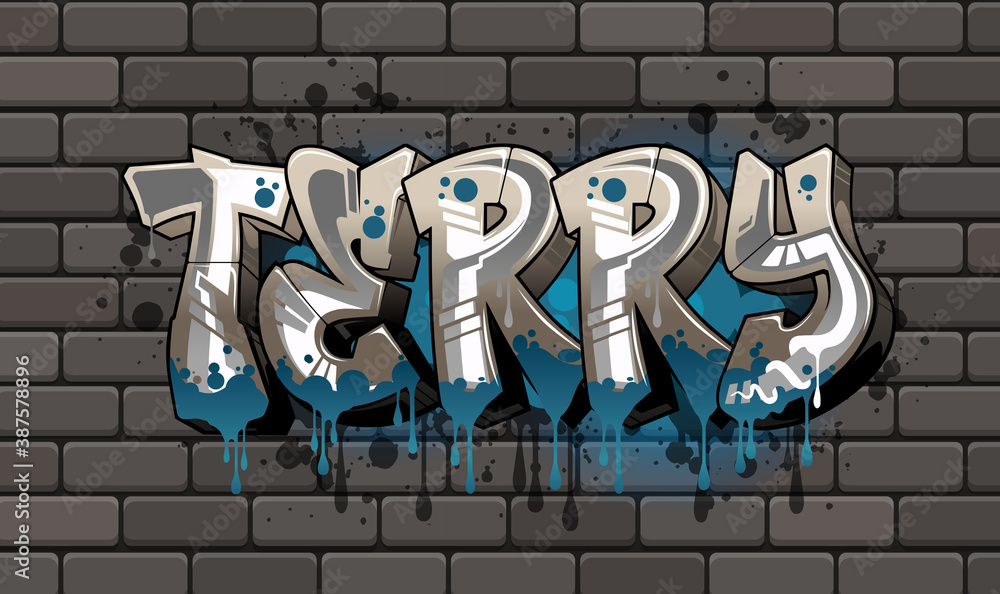 Terry Graffiti Name Design Stock Illustration | Adobe Stock