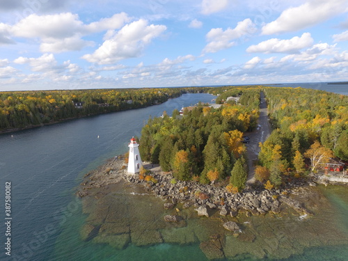 Big Tub Lighthouse over Water in Tobermory in Fall 1