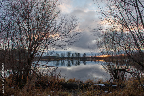 Lake by the late autumn