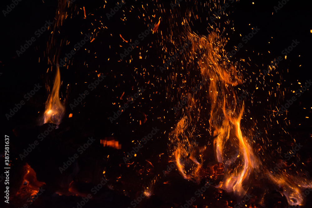 sparkling flames in the fire sparkling flames in the fire