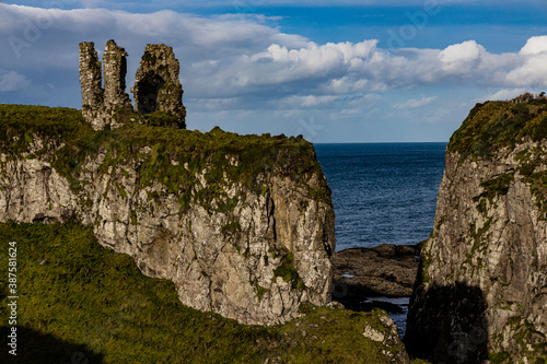 Historical Dunseverick Castle ruins, Atlantic Ocean, Causeway Coast and Glens, Causeway Coastal Route, Area of outstanding Natural Beauty, County Antrim, Northern Ireland © stevie